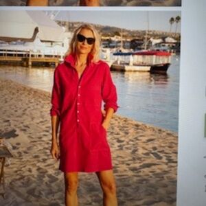 Frank & Eileen SOUTHERN IRELAND Utility Dress  Double Decker Red Sz L